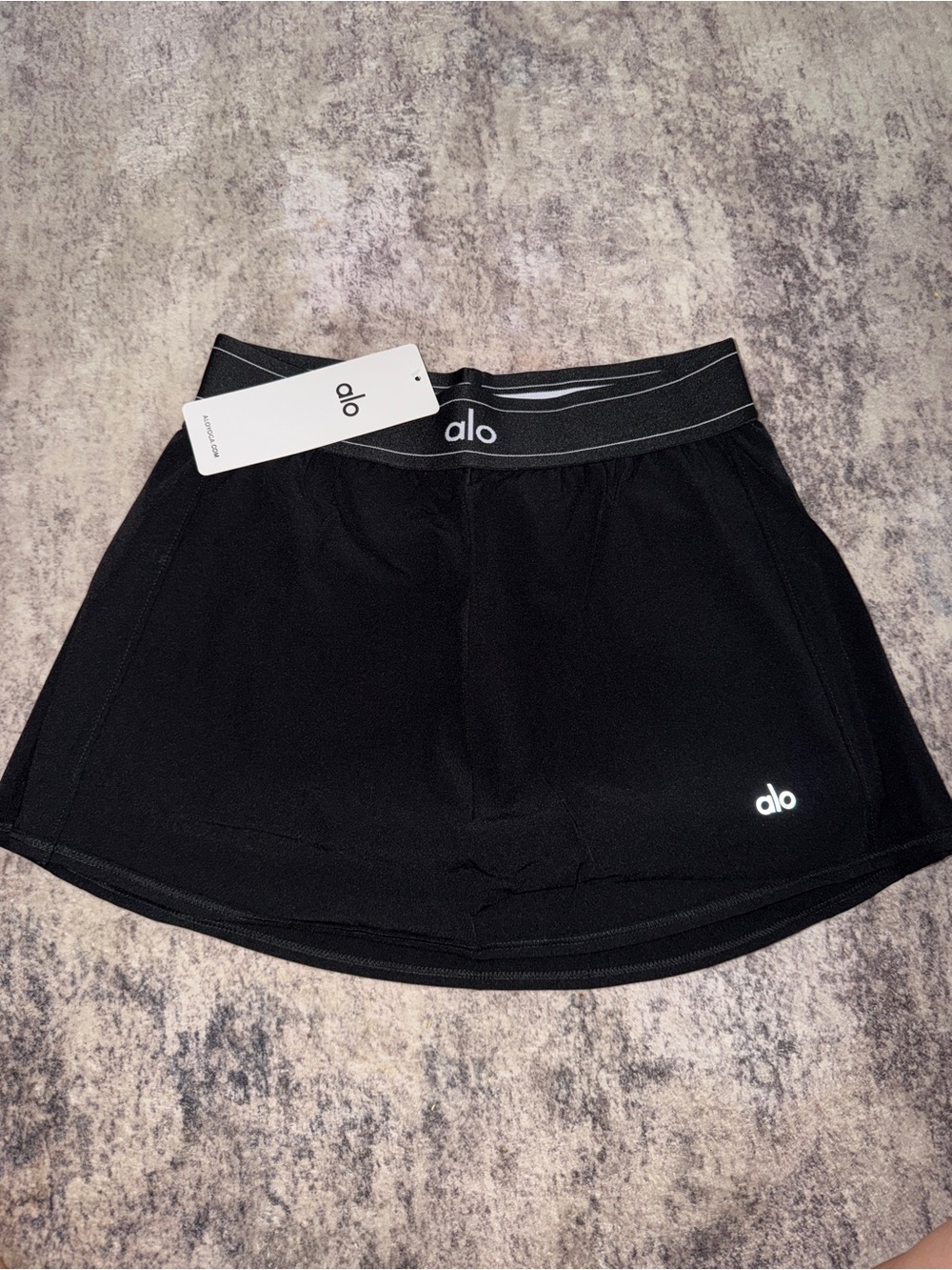 ALO Yoga Black Mini Athletic Skort with Logo